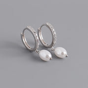 Pearl Pendant Drop Earrings