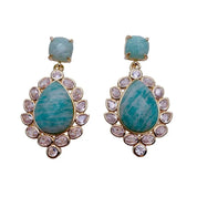 Natural Gemstone Teardrop Dangle Earrings