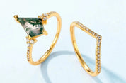 925 Silver Moss Agate Ring