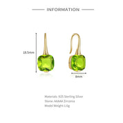 925 Silver Colorful Zircon Hook Earrings