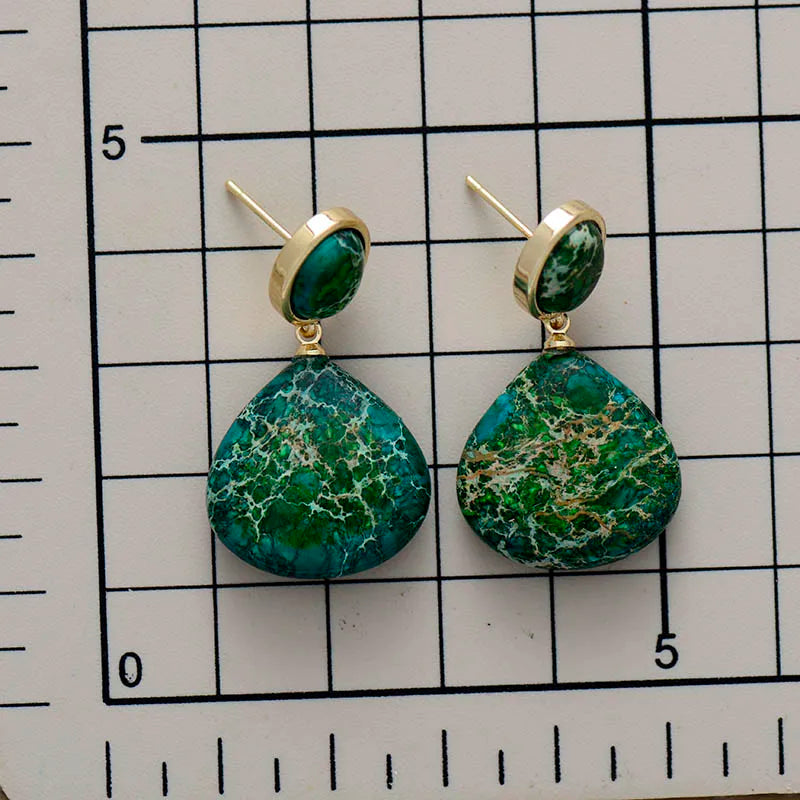 Gemstone Sediment Jasper Stud Earrings