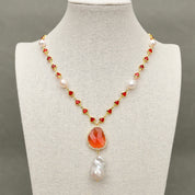 Natural White Pearl Baroque Pendant Necklace
