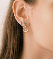 925 Silver Moss Agate Earrings