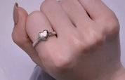 925 Sterling Silver Heart-shaped Chain Ring