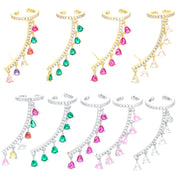 Waterdrop Crystal Zircon Tassel Stud Earrings