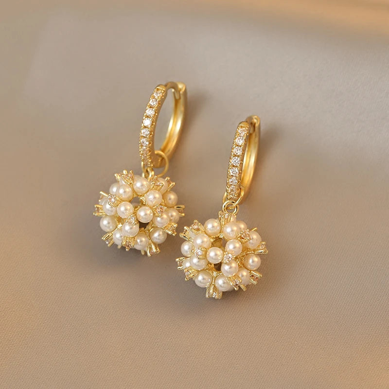 Rice Pearl Beads Drop Earrings