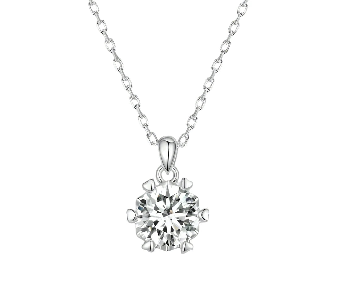 1 Ct Moissanite Slver Pendant Necklace