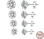 925 Sterling Silver Round CZ Earrings