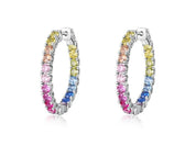 925 Silver Rainbow Colorful Zicron Earrings
