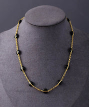 Black Onyx Choker Gold Plated Necklace