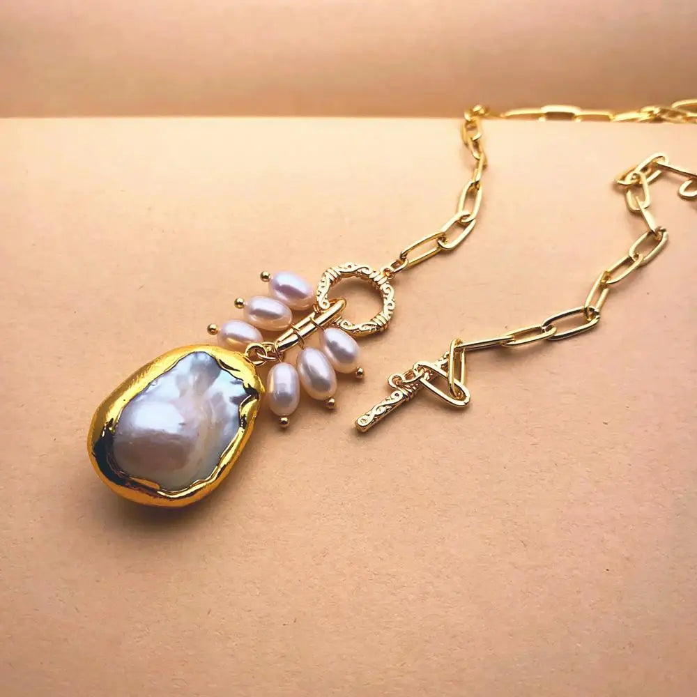 Natural Keshi Pearl handmade Pendant Necklace