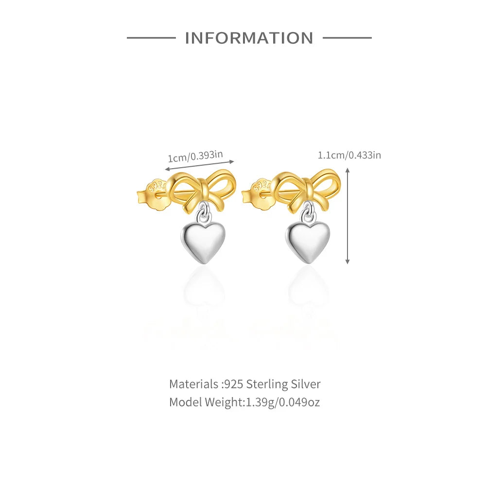 925 Sterling Silver Love Shaped Earrings
