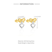 925 Sterling Silver Love Shaped Earrings