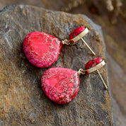 Gemstone Sediment Jasper Stud Earrings