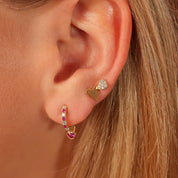 925 Silver Zircon Heart Pendant Earrings