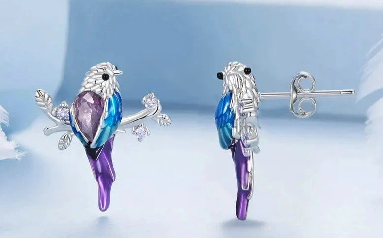 925 Sterling Silver Bird Earrings