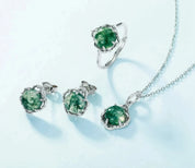 925 Silver 8*8mm Natural Moss Agate Pendant Necklace