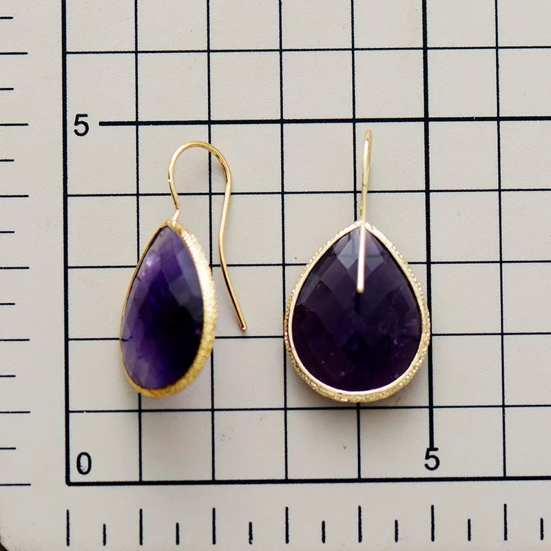 Natural Gemstone Dangle Earrings
