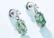 925 Silver Moss Agate Earrings