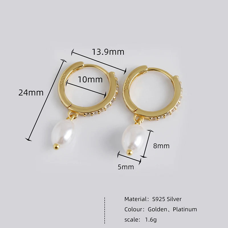 Pearl Pendant Drop Earrings