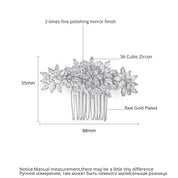CZ Floral Hair Comb