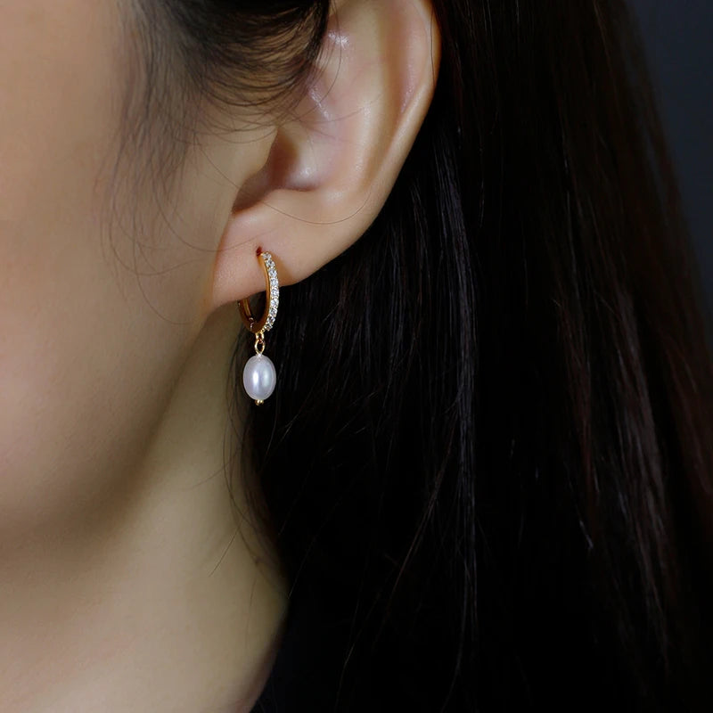 Pearl Pendant Drop Earrings