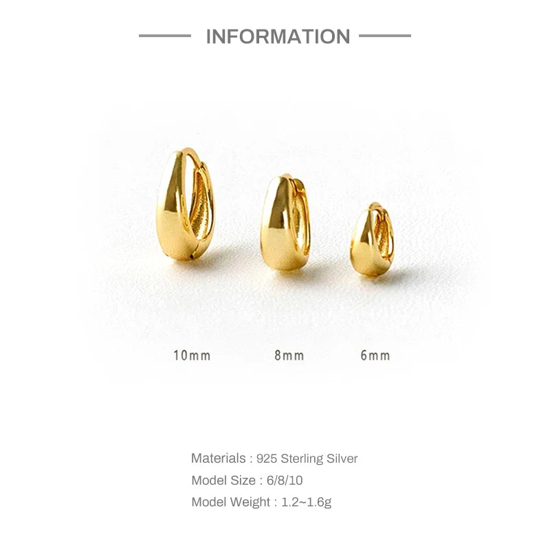 925 Silver Hoop Earrings (6-10mm)