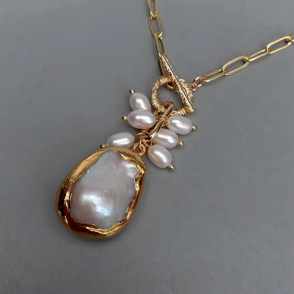 Natural Keshi Pearl handmade Pendant Necklace