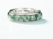 925 Silver Moss Agate Rings Stone