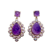 Natural Gemstone Teardrop Dangle Earrings