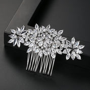 CZ Floral Hair Comb