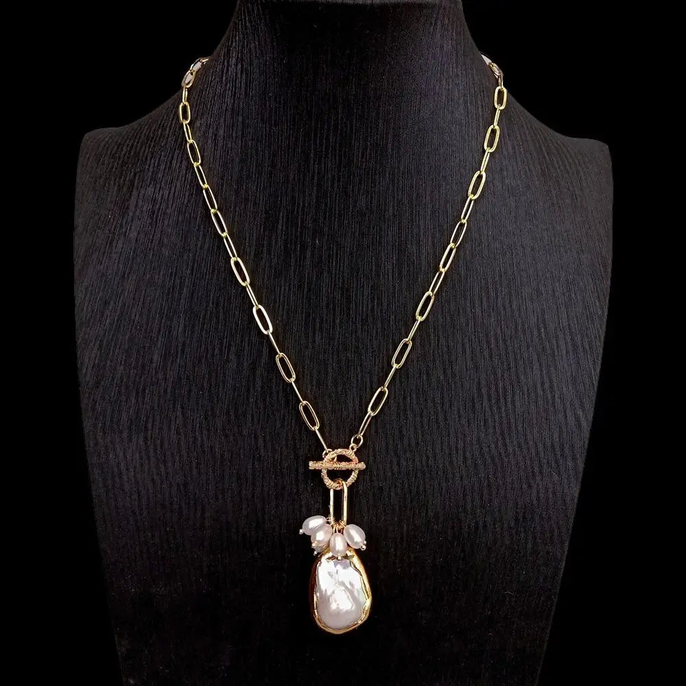 Natural Keshi Pearl handmade Pendant Necklace