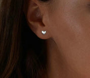 925 Sterling Silver Mini Heart Stud Earrings