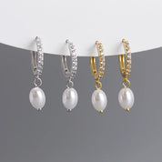 Pearl Pendant Drop Earrings
