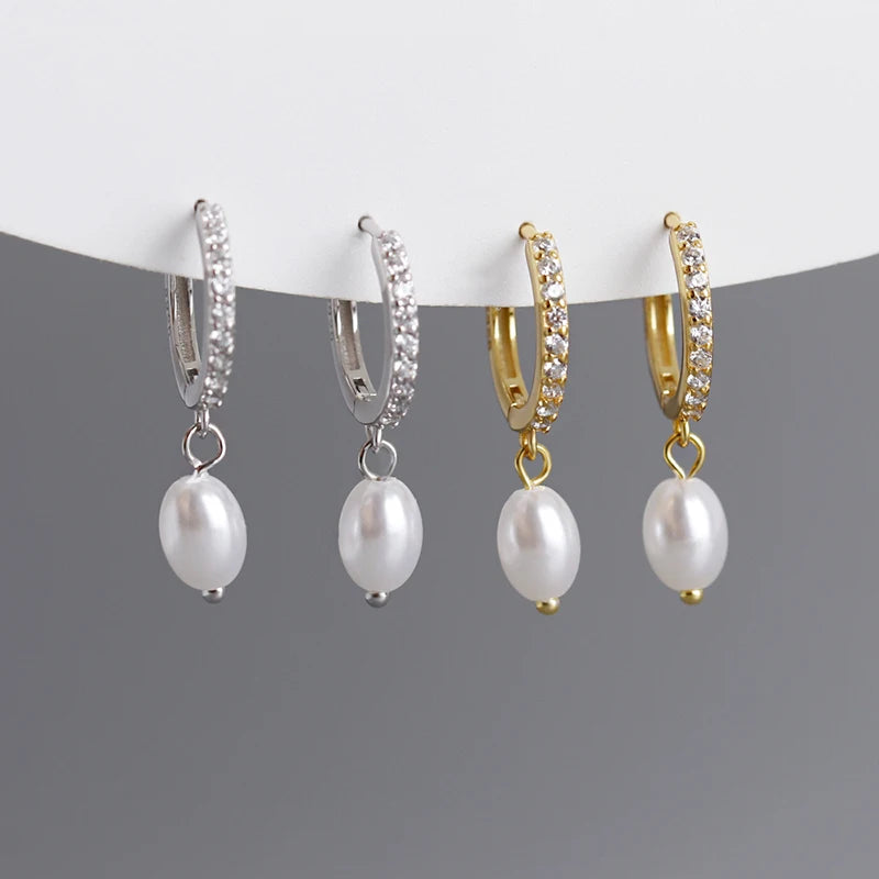 Pearl Pendant Drop Earrings
