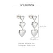 925 Sterling Silver Love Shaped Earrings