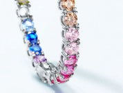 925 Silver Rainbow Colorful Zicron Earrings