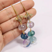 Natural gemstone Multi-Color Fluorite Pendant & Earrings Set