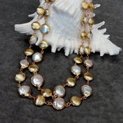 Natural Coin Pearl Multi-Strand Necklace