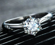 1CT Moissanite Silver Ring