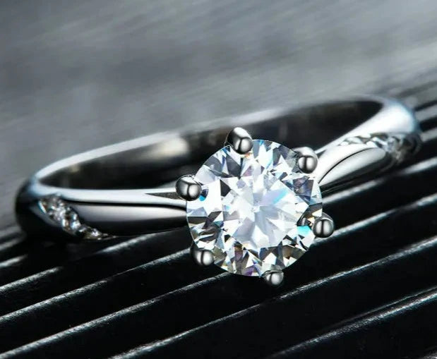 1CT Moissanite Silver Ring