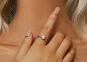 1.0CT Round Moissanite 18K Gold Plated Silver Ring