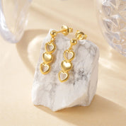 925 Gold Hollow Heart Stud Earrings