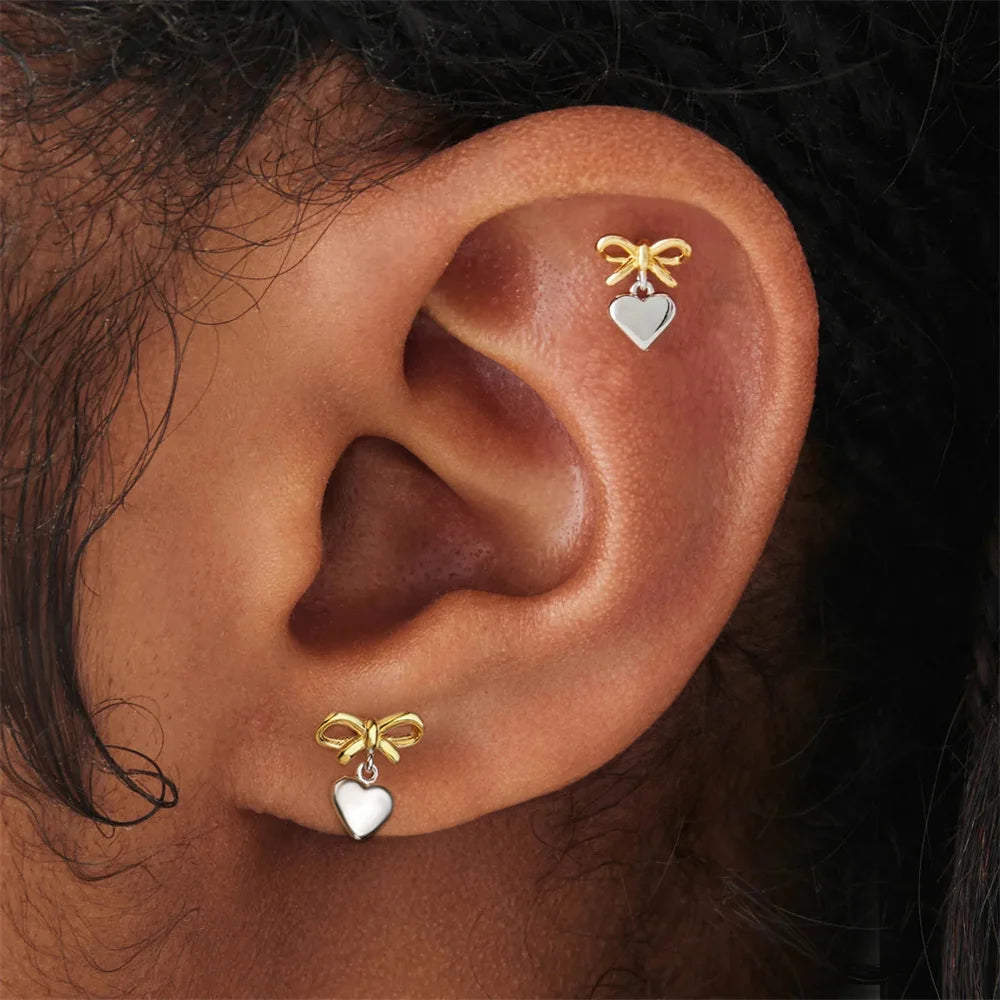 925 Sterling Silver Love Shaped Earrings