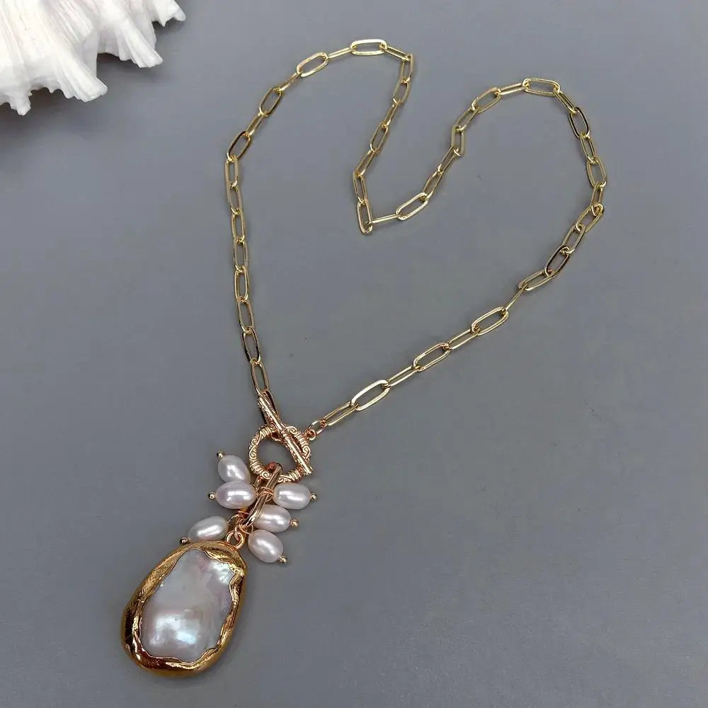 Natural Keshi Pearl handmade Pendant Necklace