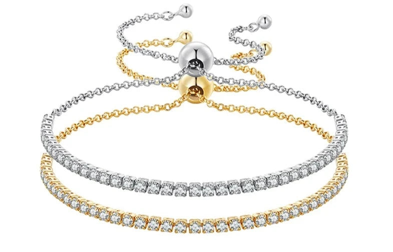 925 sterling silver 14K Gold plated CZ Classic Bracelet