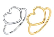 925 SS Minimalist Heart Rings