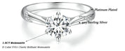 1CT Moissanite Silver Ring