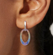 925 Silver Rainbow Colorful Zicron Earrings