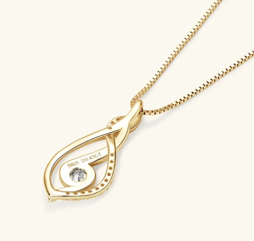 925 Silver 0.3ct 4mm Moissanite Daimond Pendant Necklace